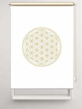 Rollo Blume des Lebens gold blanco    - Sichtschutz Extartiqe